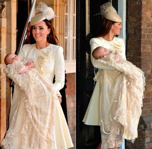 Kate Middleton wearing an ivory cream Alexander McQueen outfit for the christening.jpg